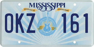 MS license plate OKZ161