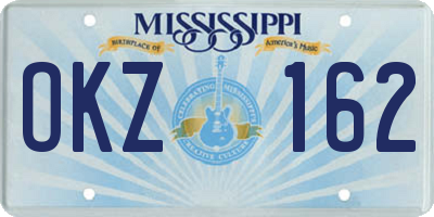 MS license plate OKZ162