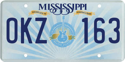 MS license plate OKZ163