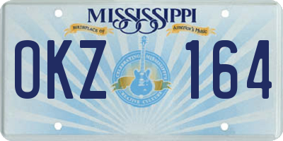 MS license plate OKZ164