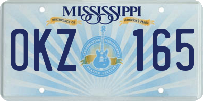 MS license plate OKZ165