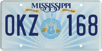 MS license plate OKZ168