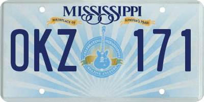 MS license plate OKZ171