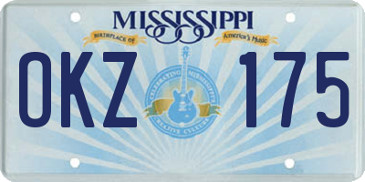 MS license plate OKZ175