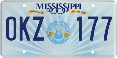 MS license plate OKZ177