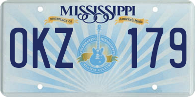 MS license plate OKZ179