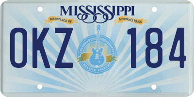MS license plate OKZ184