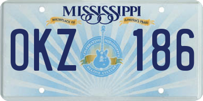 MS license plate OKZ186