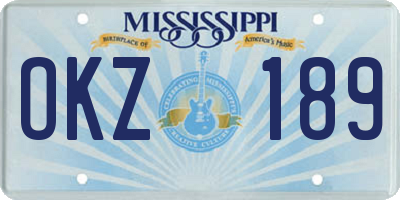 MS license plate OKZ189