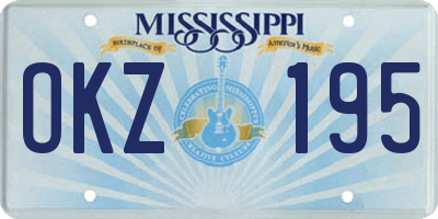 MS license plate OKZ195