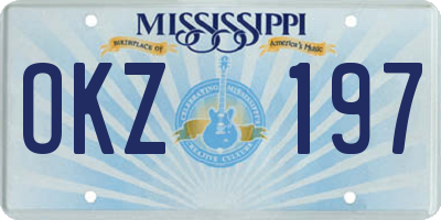 MS license plate OKZ197