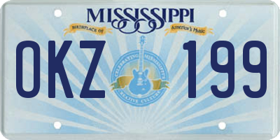 MS license plate OKZ199