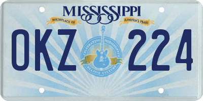 MS license plate OKZ224