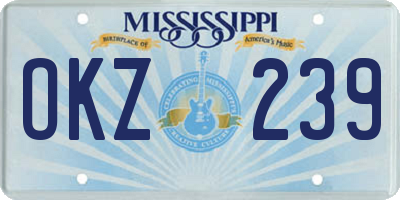 MS license plate OKZ239