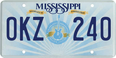 MS license plate OKZ240