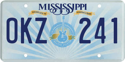 MS license plate OKZ241