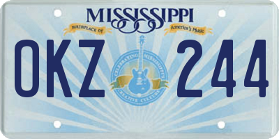 MS license plate OKZ244