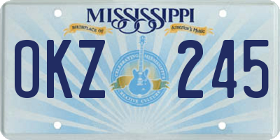 MS license plate OKZ245