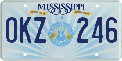 MS license plate OKZ246