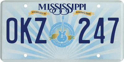 MS license plate OKZ247