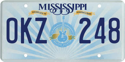 MS license plate OKZ248