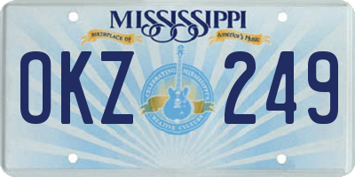 MS license plate OKZ249
