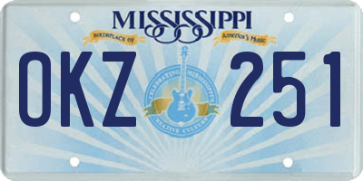 MS license plate OKZ251