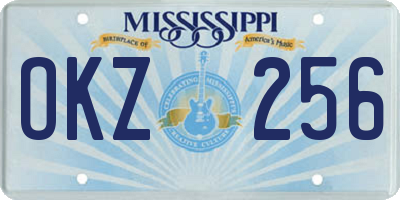 MS license plate OKZ256