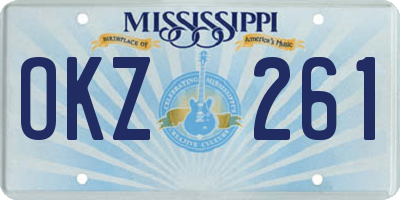 MS license plate OKZ261