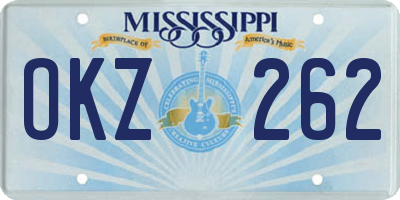 MS license plate OKZ262
