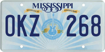 MS license plate OKZ268