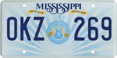 MS license plate OKZ269