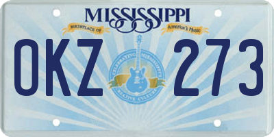 MS license plate OKZ273