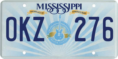 MS license plate OKZ276