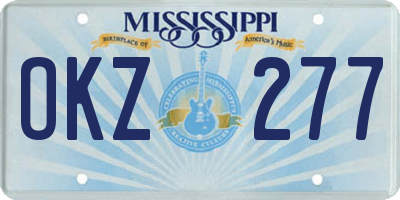 MS license plate OKZ277