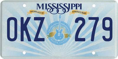 MS license plate OKZ279