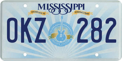 MS license plate OKZ282