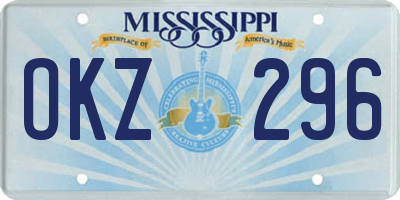 MS license plate OKZ296