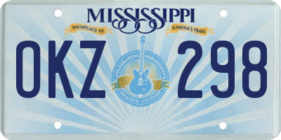 MS license plate OKZ298