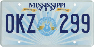 MS license plate OKZ299