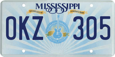 MS license plate OKZ305