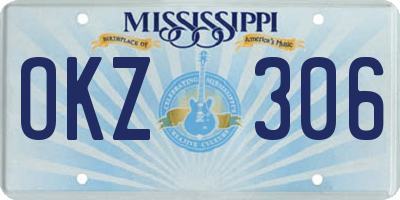 MS license plate OKZ306