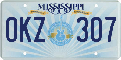 MS license plate OKZ307