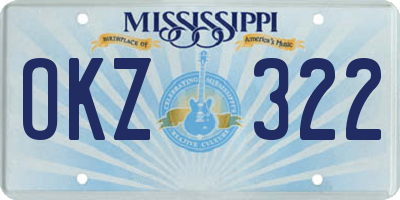 MS license plate OKZ322