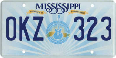 MS license plate OKZ323