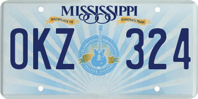 MS license plate OKZ324