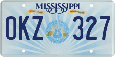 MS license plate OKZ327