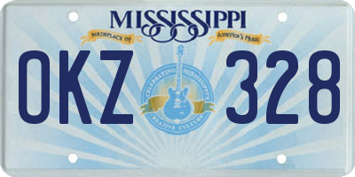 MS license plate OKZ328
