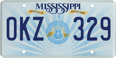 MS license plate OKZ329