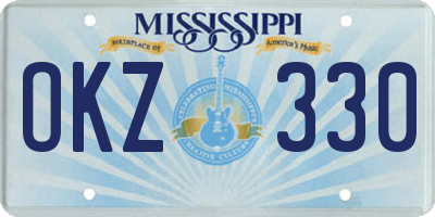 MS license plate OKZ330